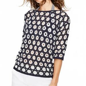 Boden elana blouse crochet knit top boho hippie coastal beachy granola  size Xs